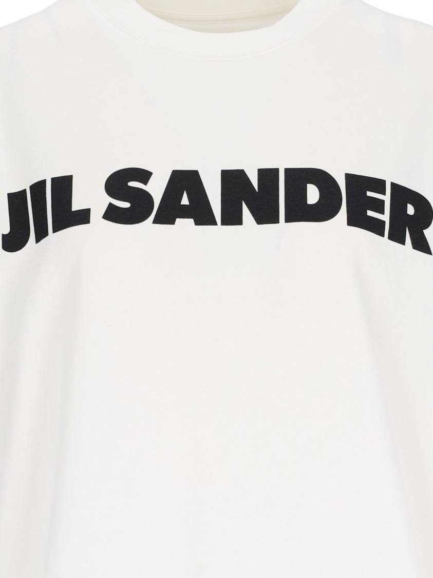 Jil Sander Crew Neck Long Sleeves T-shirt With Ribbed Collar And Printed Logo On The Front Clothing