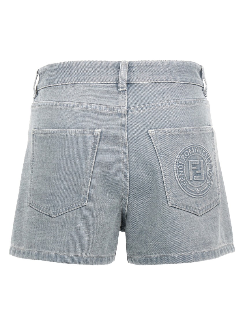 Fendi Tailored Shorts With Pockets And Loops In Gray
