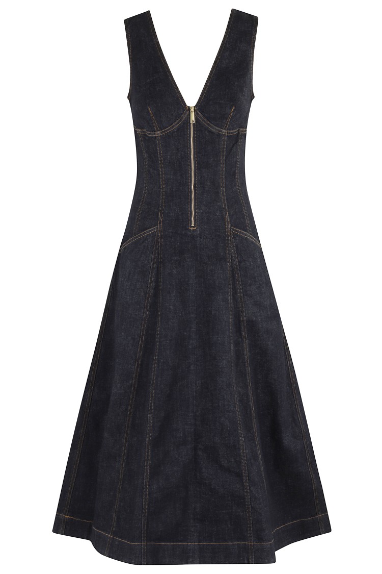 Self-portrait Indigo Denim Midi Dress