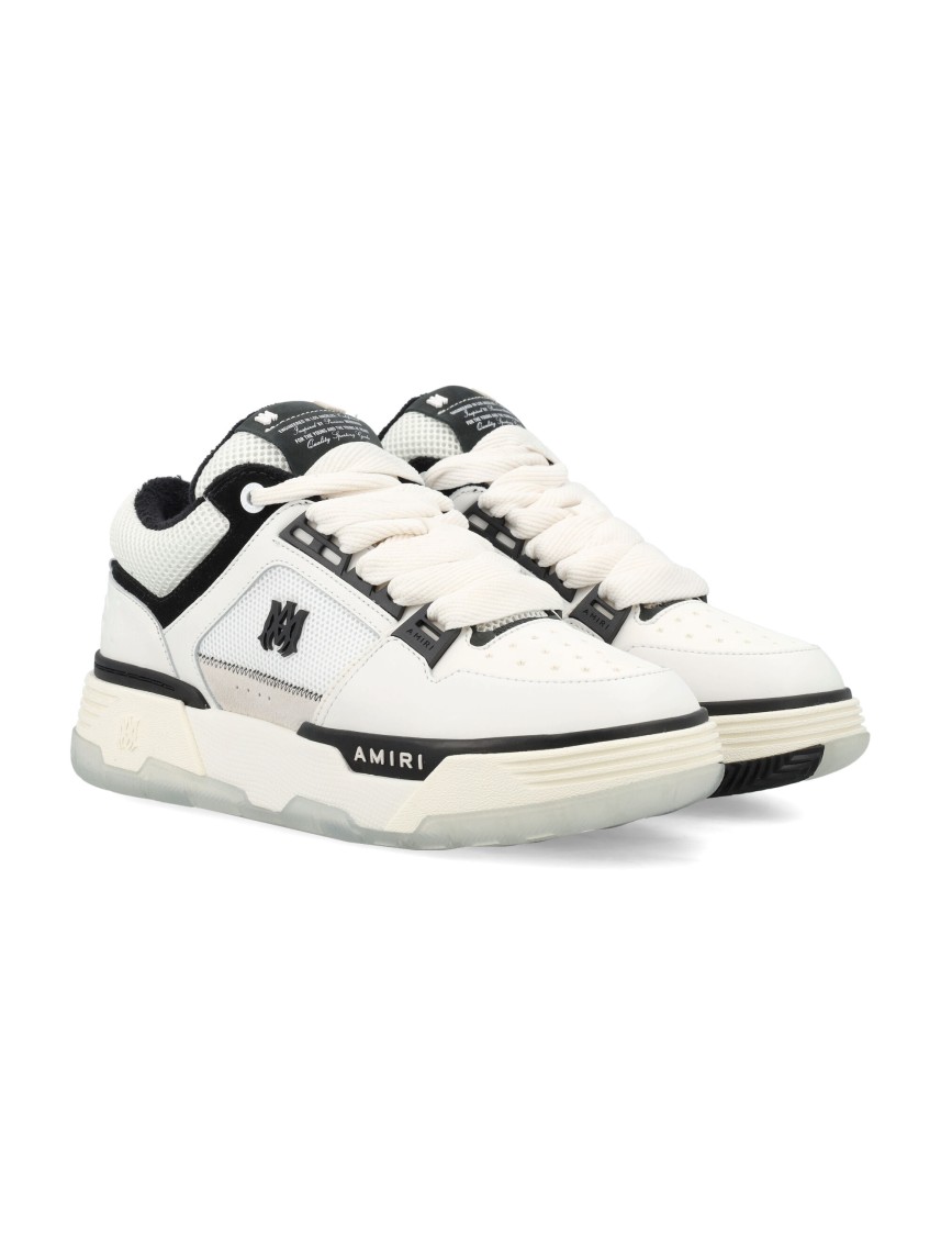 Amiri White And Black Chunky Sneakers With Logo Detail In Leather And Mixed Tech Fabrics Man