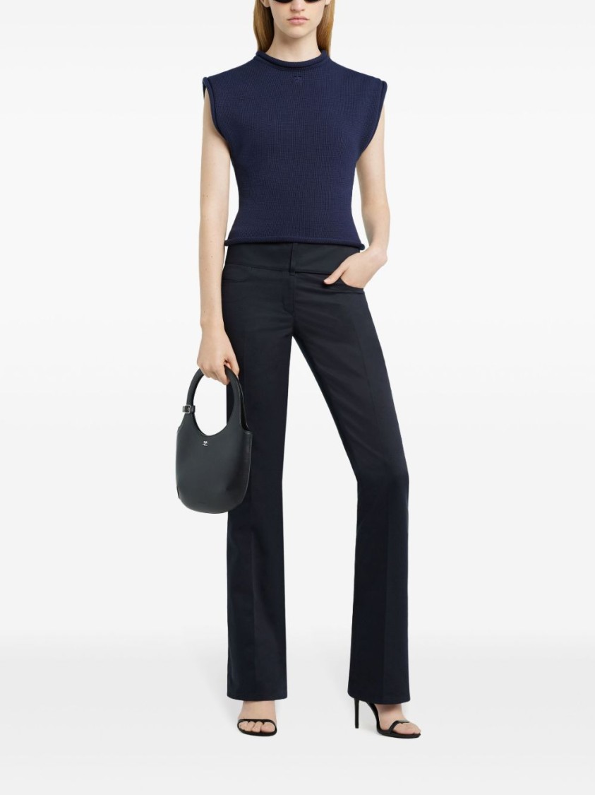 Courrèges Courreges Women Cropped Sleeveles Sweater In Blue