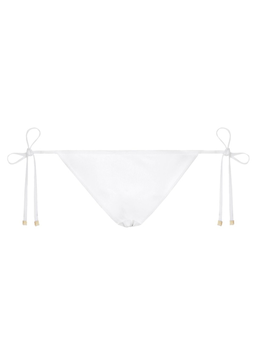 Dolce & Gabbana Logo-plaque Side-tie Bikini Bottom In White