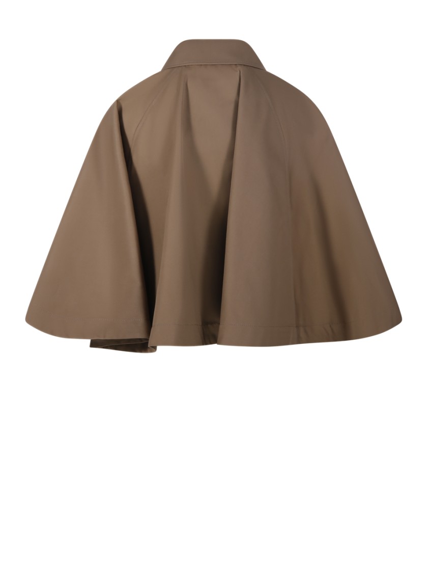 Shop Burberry Cape-inspired Casual Jacket With Structured Collar In Brown