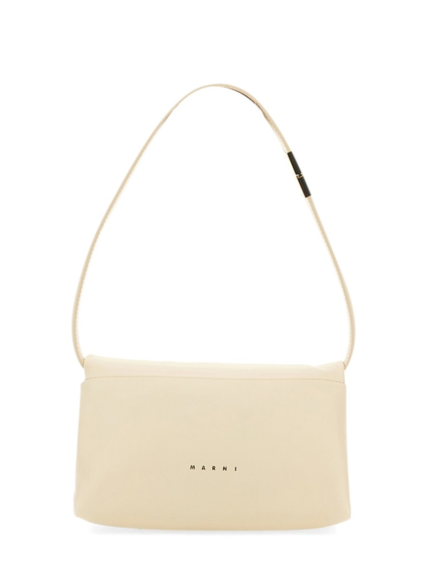 Marni Small Prism Bag With Minimalist Design And Adjustable Strap In White
