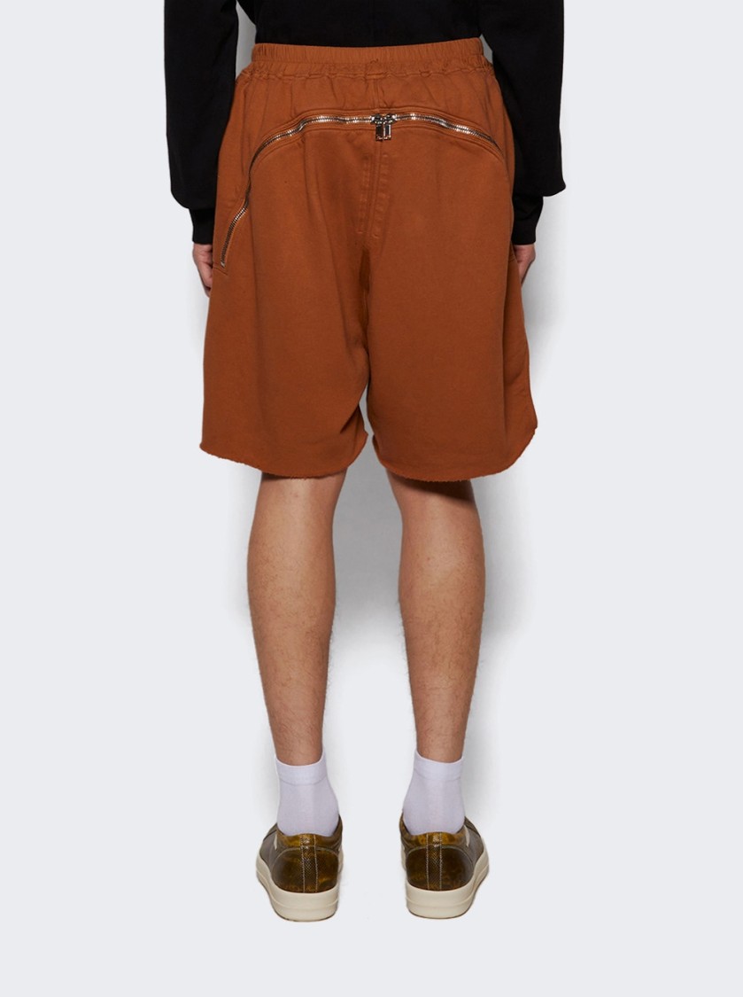 Rick Owens Drkshdw Drkshdw By Rick Owens Long Boxers Butt Zip Shorts Orange In Orange
