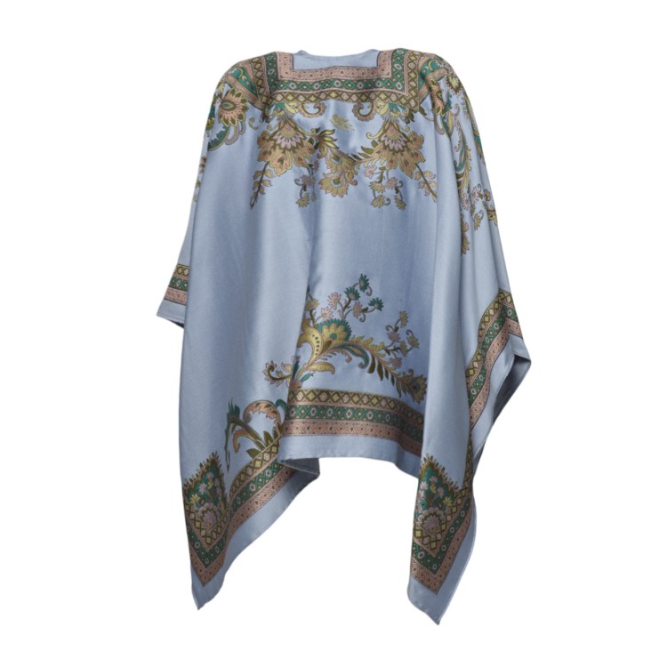 ポンチョ・ケープ Etro Blue Jacquard Fil Coupe Wool Cape Etro Blue Jacquard Fil Coupè Wool Cape | THE LIST