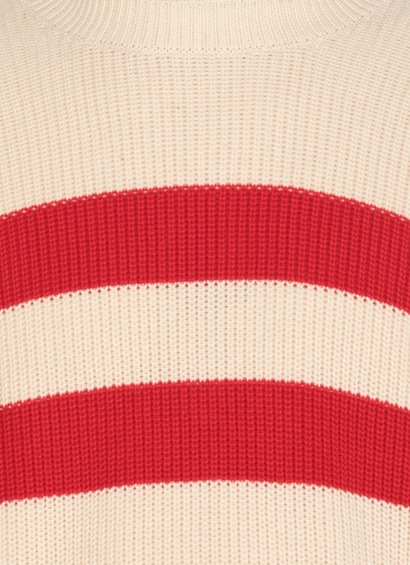 Msgm Multicolored Cotton Crewneck Striped Pullover