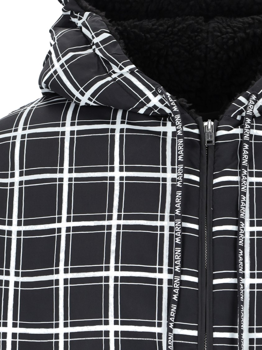 Shop Marni Checked Quilted Puffer Jacket – Black