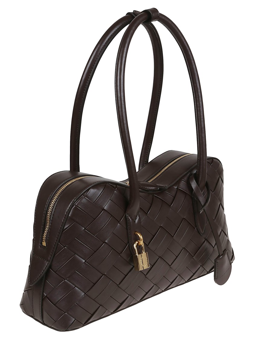 Stella Mccartney Woven Crossbody Bag With Decorative Padlock