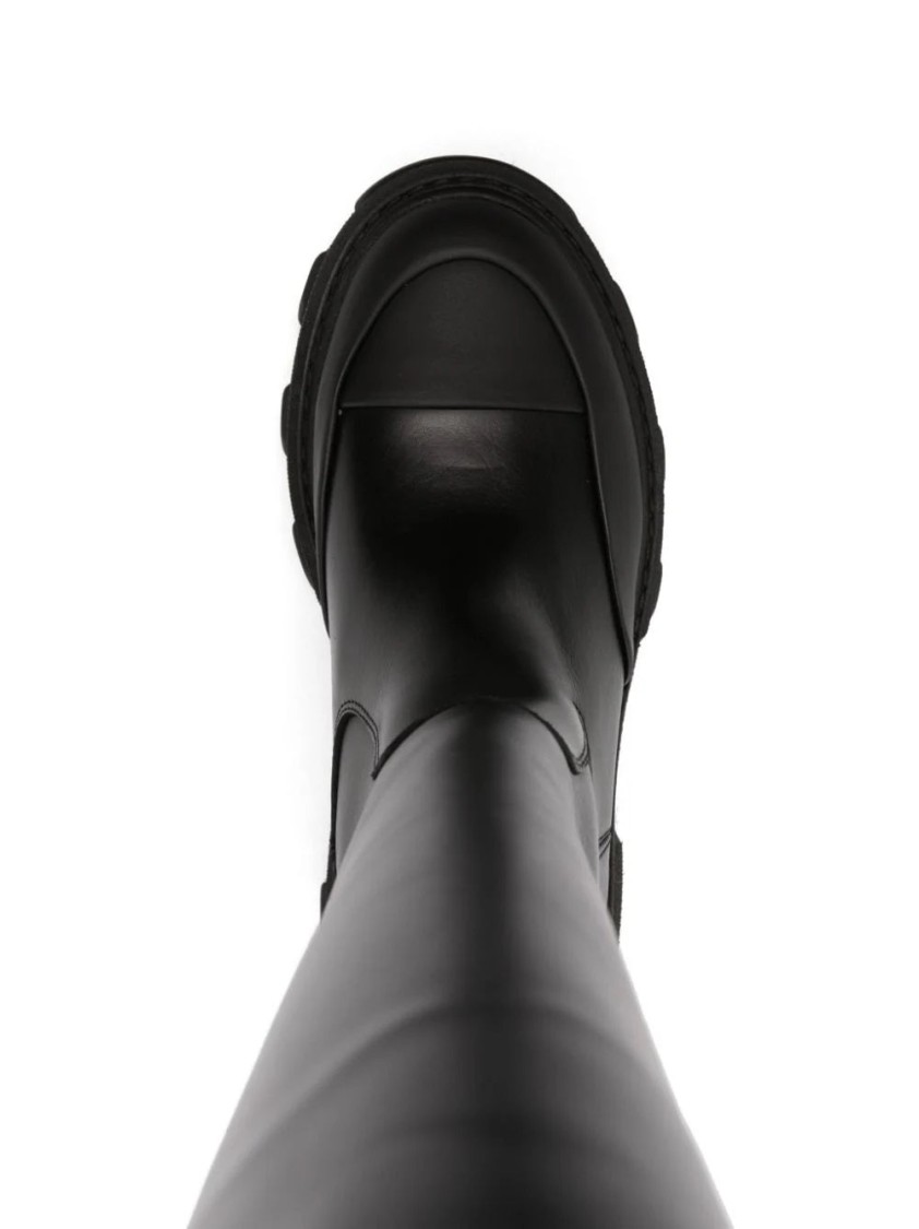 Ganni Cleated High Tubular Boot In Black