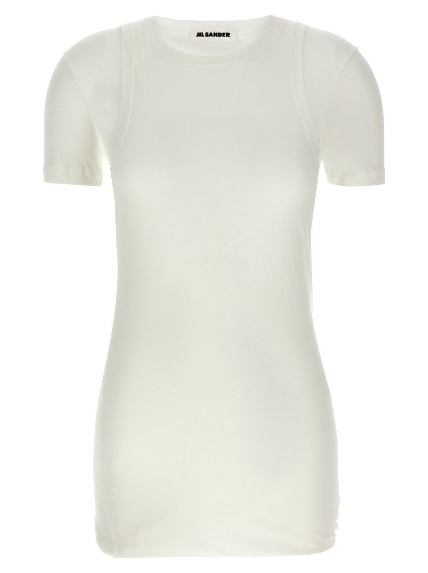 Jil Sander Overlapping Double-layer Cotton Jersey T-shirt