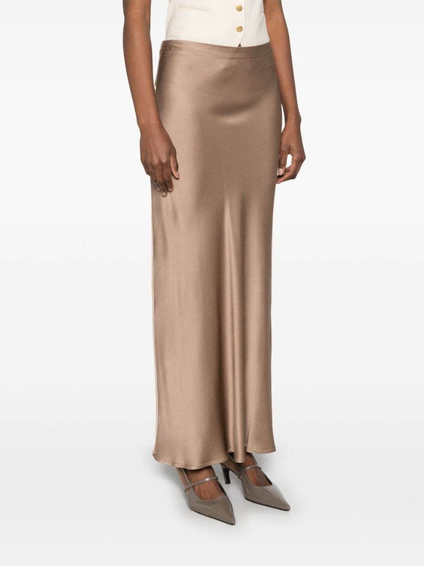 Shop Antonelli Flowing Midi Skirt With Soft Sheen Finish