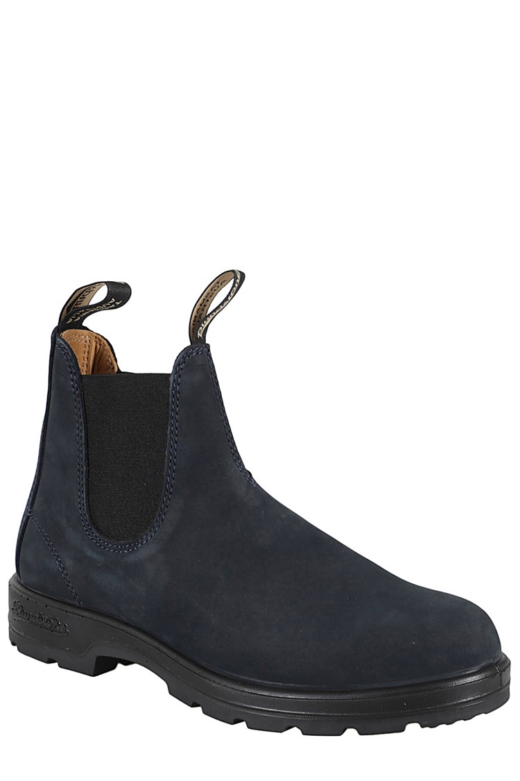 Blundstone Suede Ankle Boot With Elastic Inserts In Blue