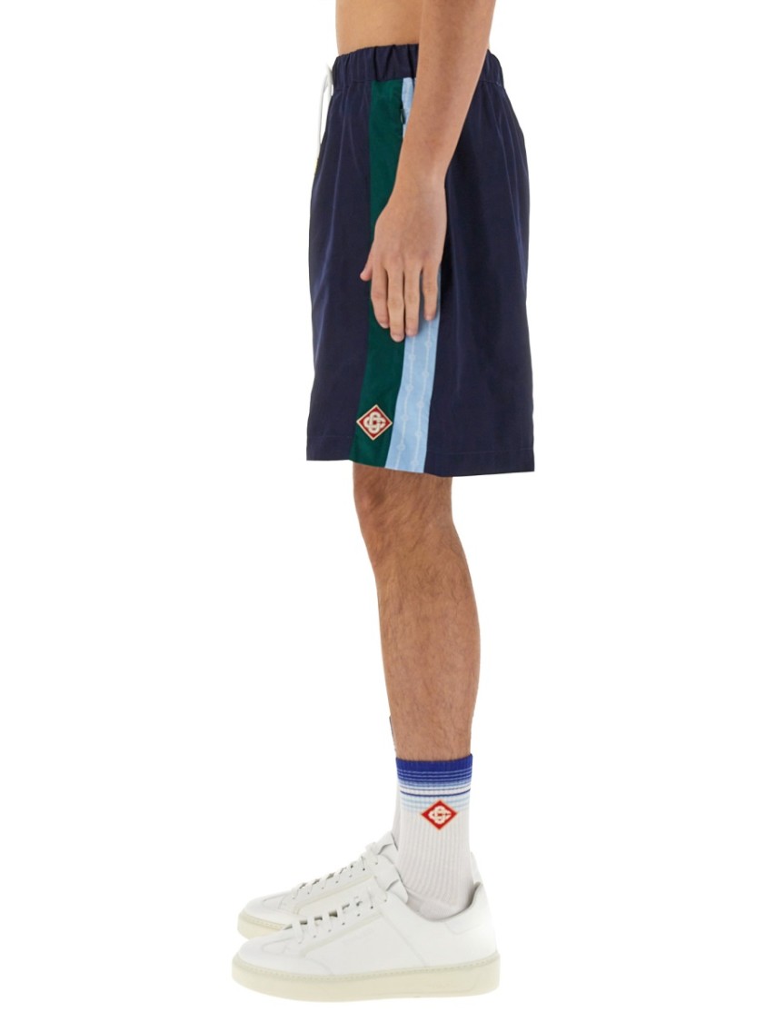 Casablanca Relaxed Fit Activewear Shorts In Blue