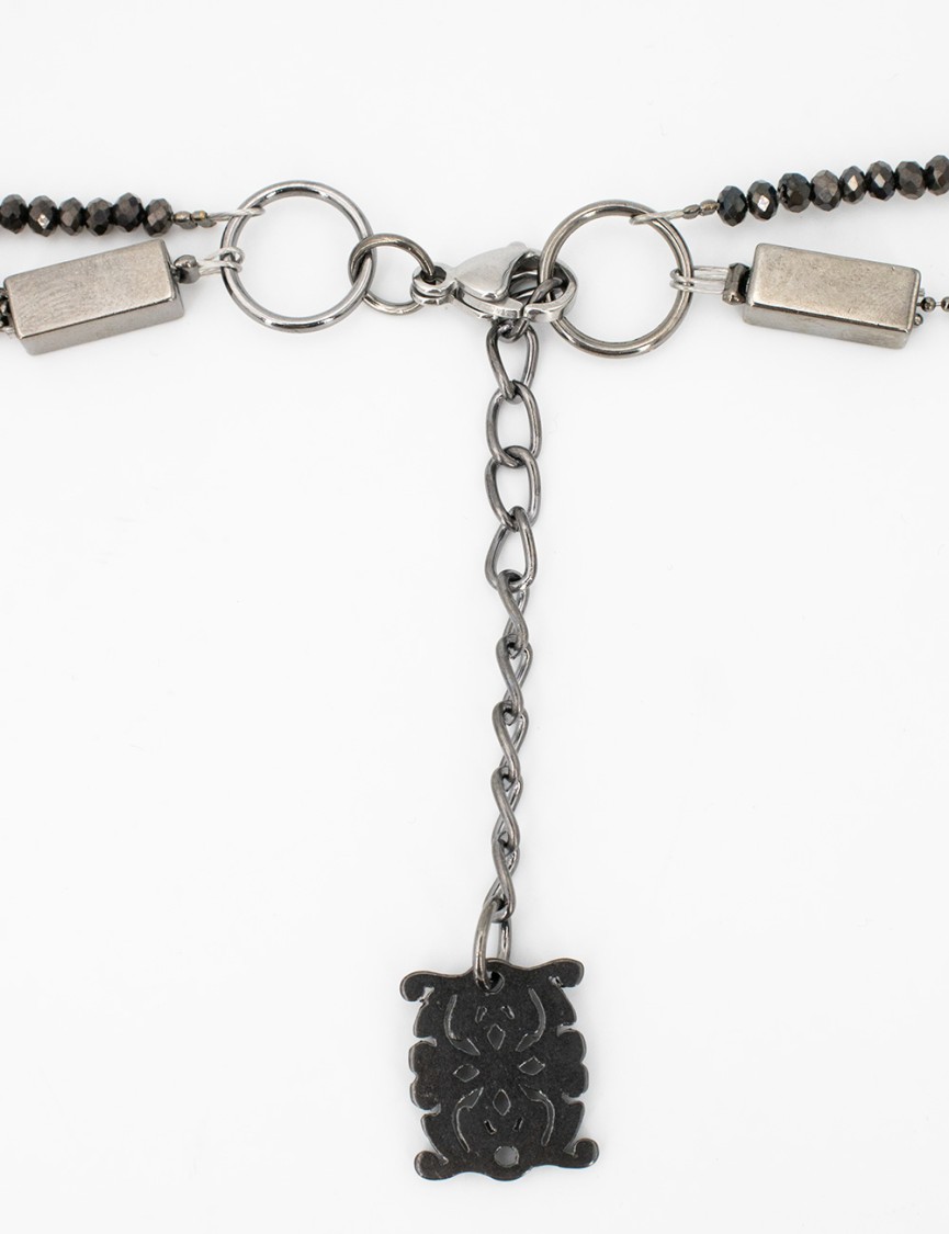 Panicale Layered Diamond-accented Necklace With Unique Chain Motif In Silver