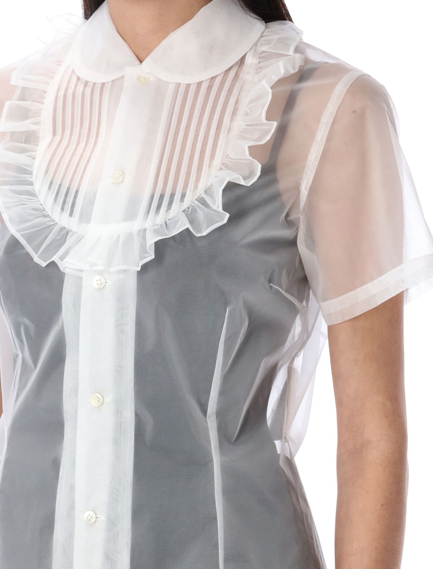 Shop Comme Des Garçons Peter Pan Collar Tulle Shirt