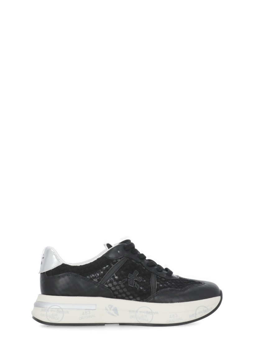 Premiata Mesh Panel Sneakers Metallic Accent