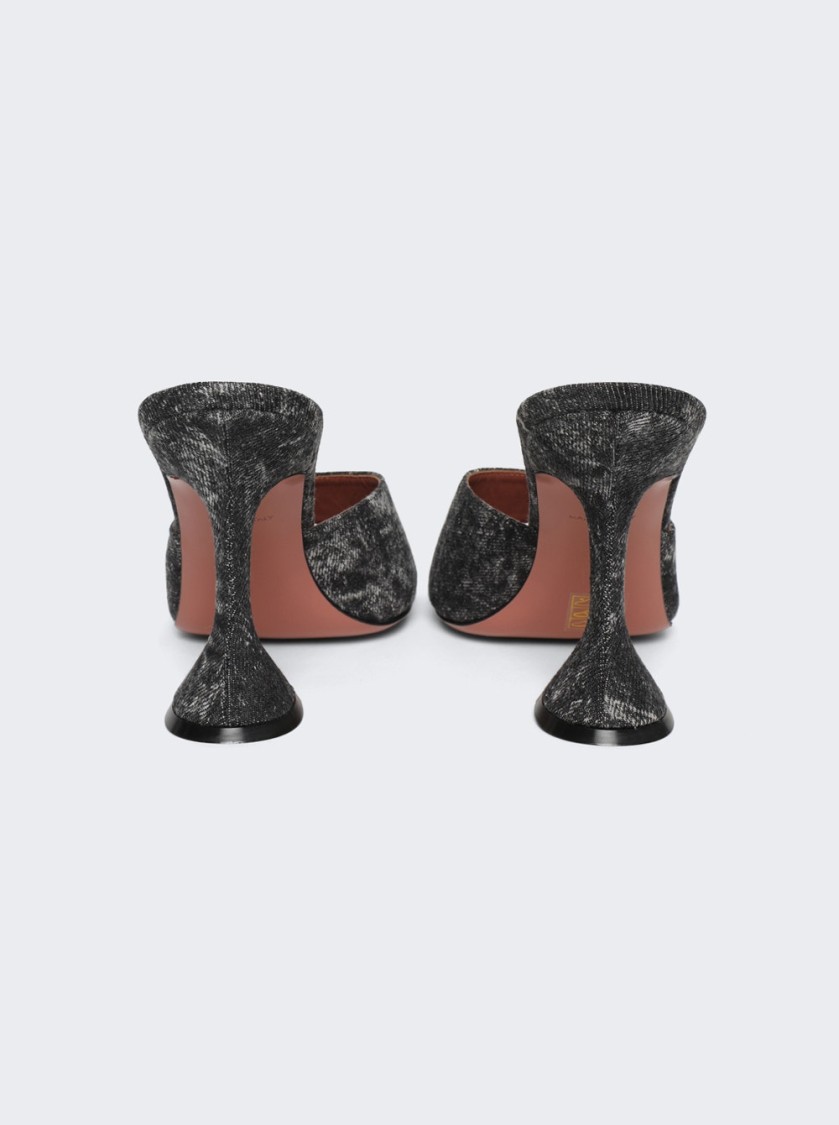 AMINA MUADDI AMINA MUADDI LUPITA DENIM SLIPPER SANDALS ACID GREY