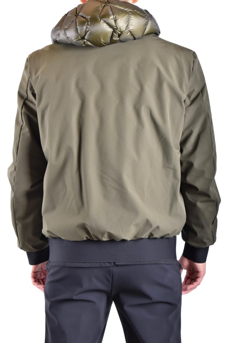 Peuterey Two-material Bomber Jacket With Geometric Quilting