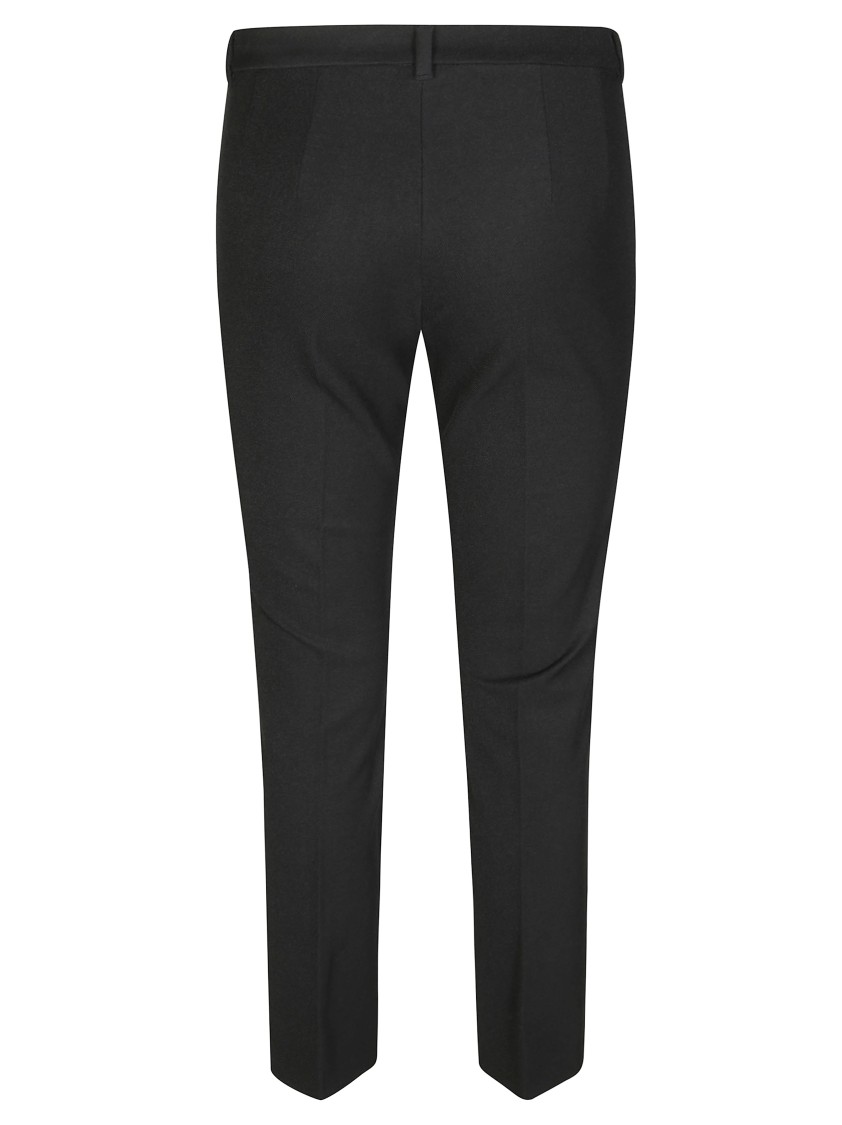 Max Mara Tailored Black Trousers With Structured Waistband And Smooth Finish In Black