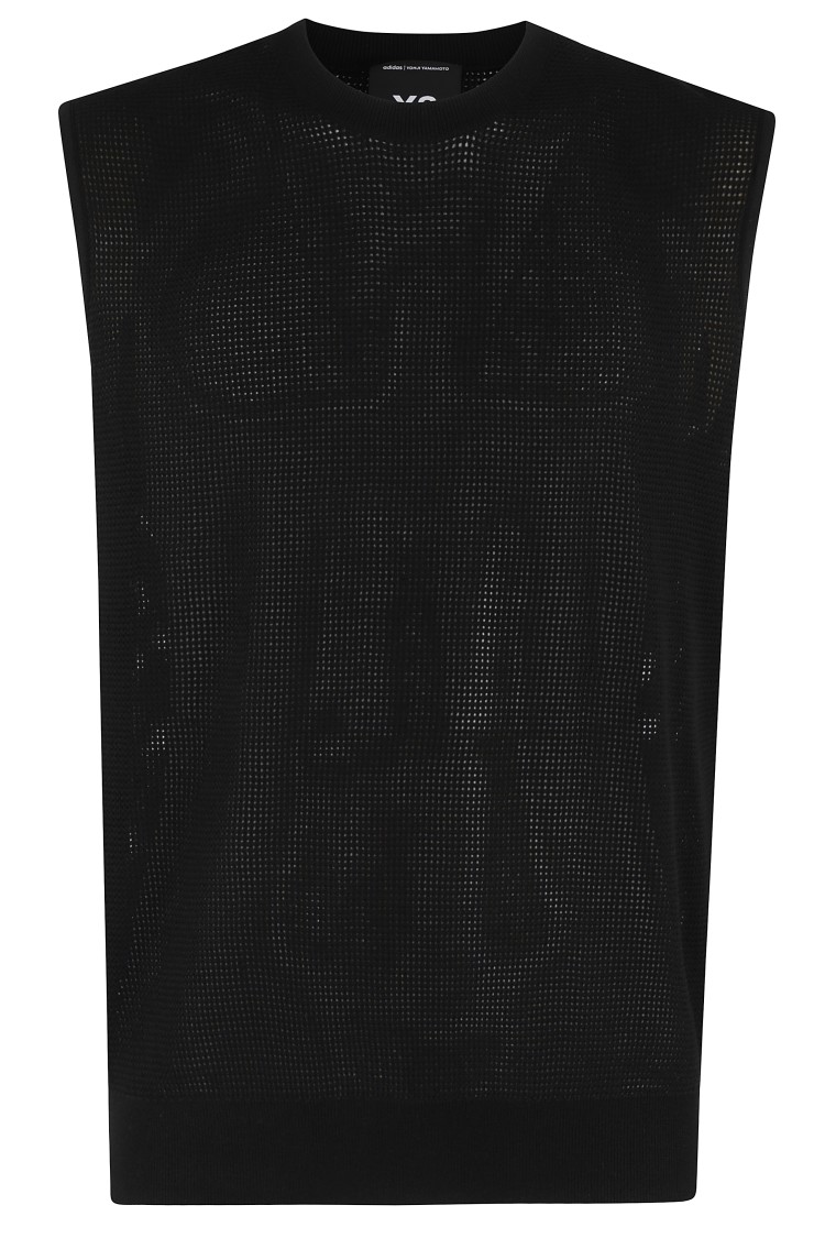 Shop Y-3 U Gfx Perforated Stretch Fabric Gilet In Black