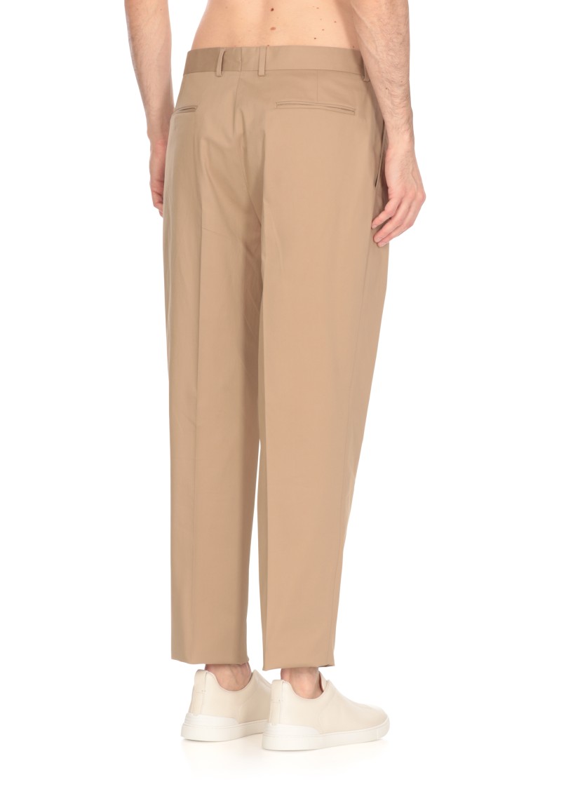 ZEGNA ZEGNA BEIGE COTTON PANTS