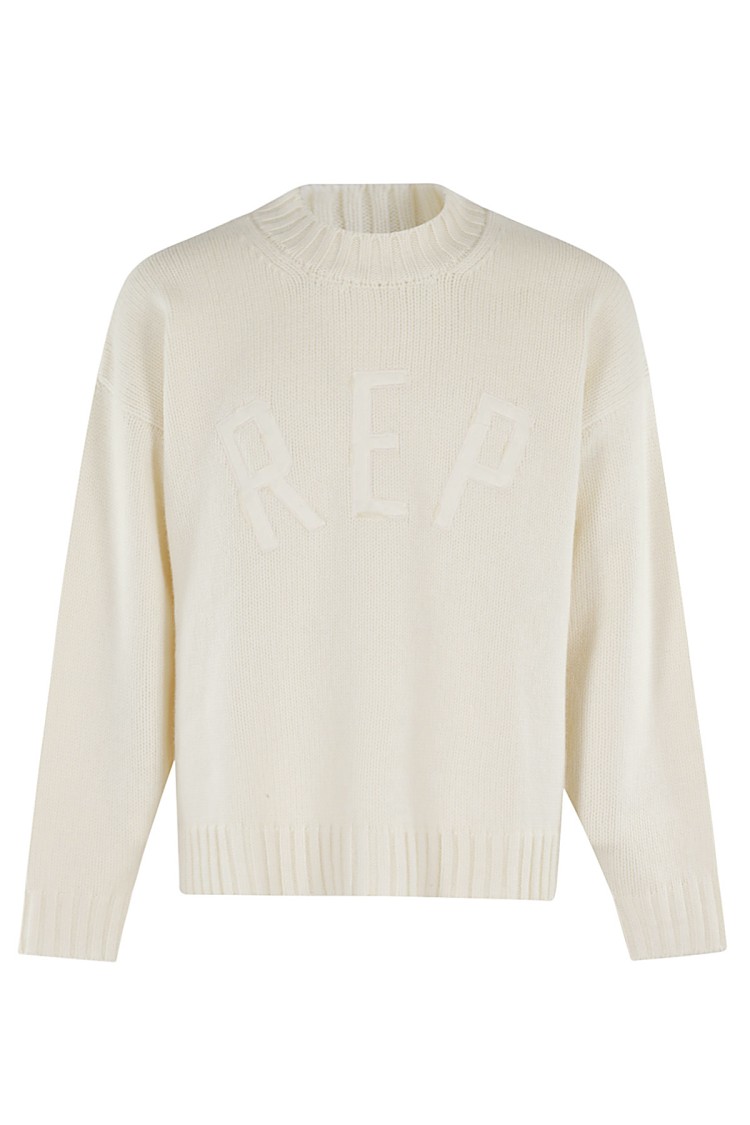 Represent Long-sleeved Sweater In White