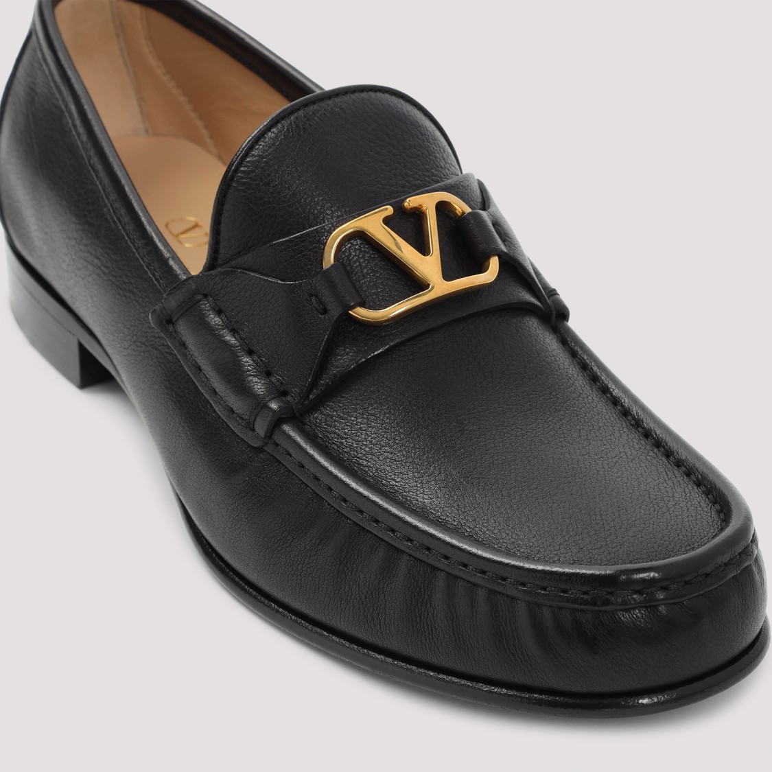 Valentino Garavani Vlogo Signature Loafer With Gold-tone Logo Detail In Black