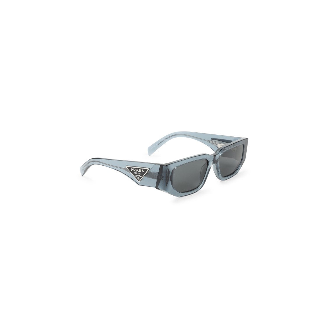 Prada Angular Frame Grey Acetate Sunglasses With Iconic Logo In Grey