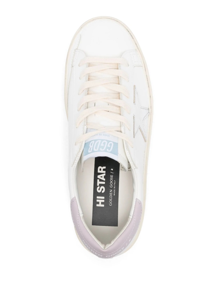 Golden Goose White Leather Sneakers In White