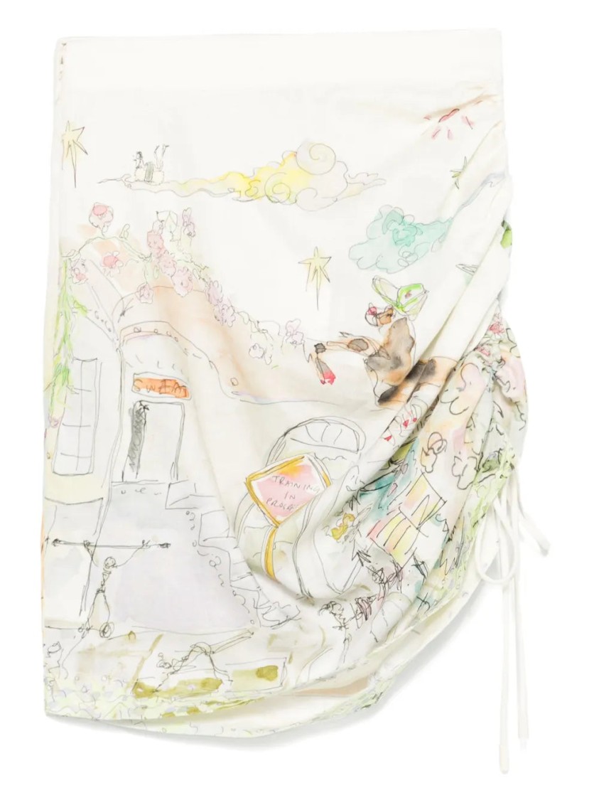 Alemais Linen Draped Skirt