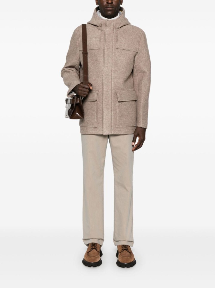 Manuel Ritz Hooded Jacket In Brown