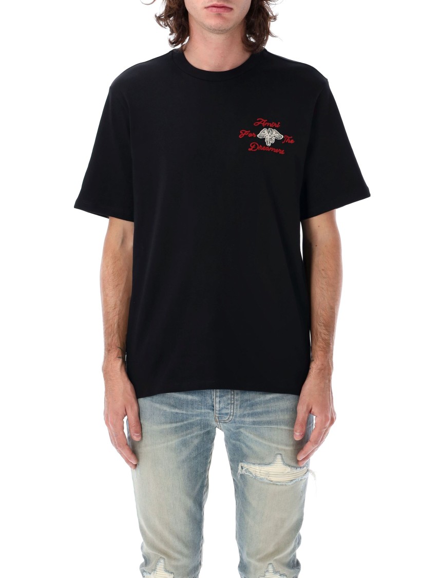 Shop Amiri Embroidered Dreamers T-shirt In Black