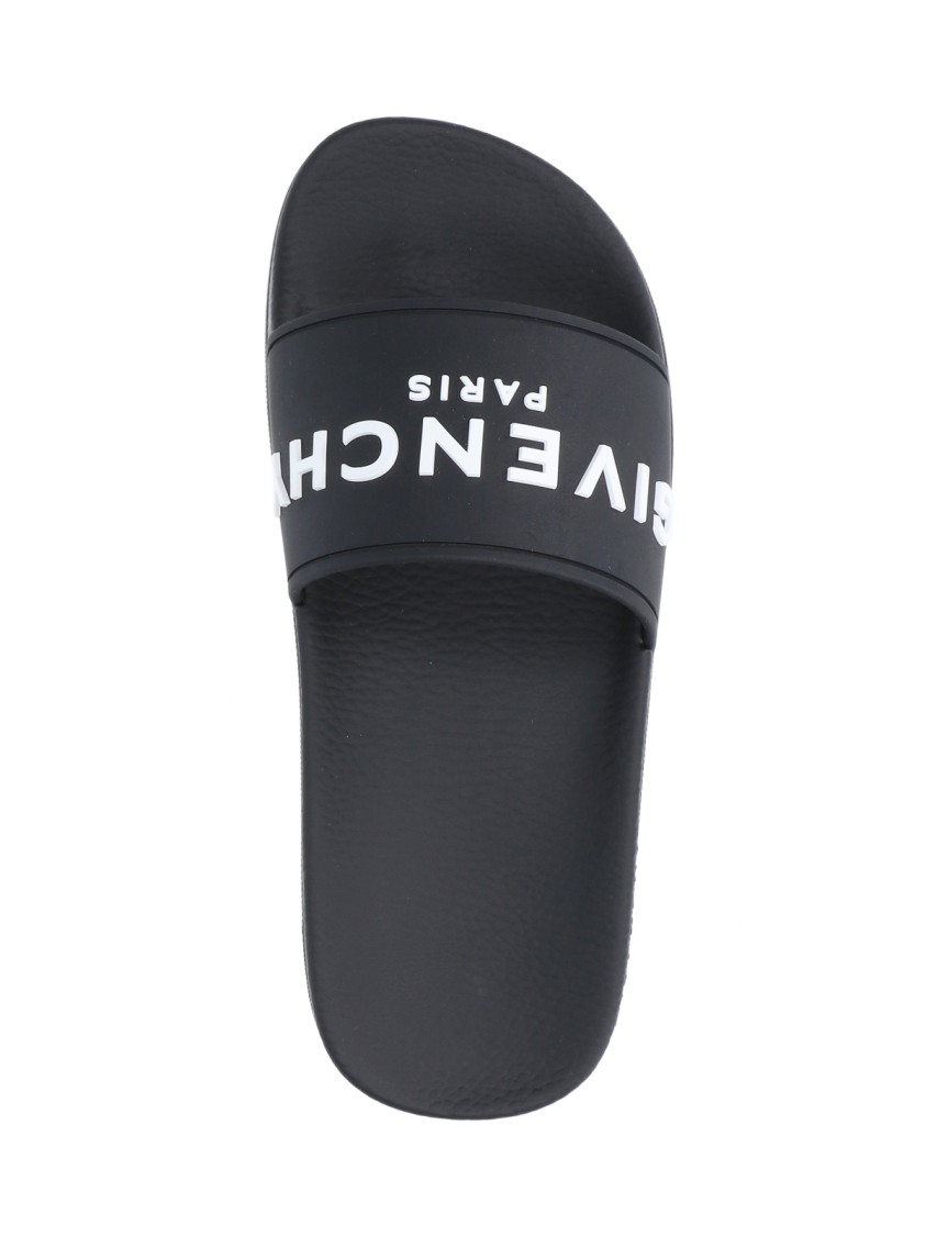 Shop Givenchy Logo Slide Sandals – Black