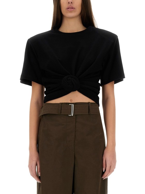 Tシャツ・カットソー Magda Butrym Cropped Knotted T-Shirt With Twist Design Magda Butrym Cropped Knotted T-Shirt With Twist Design