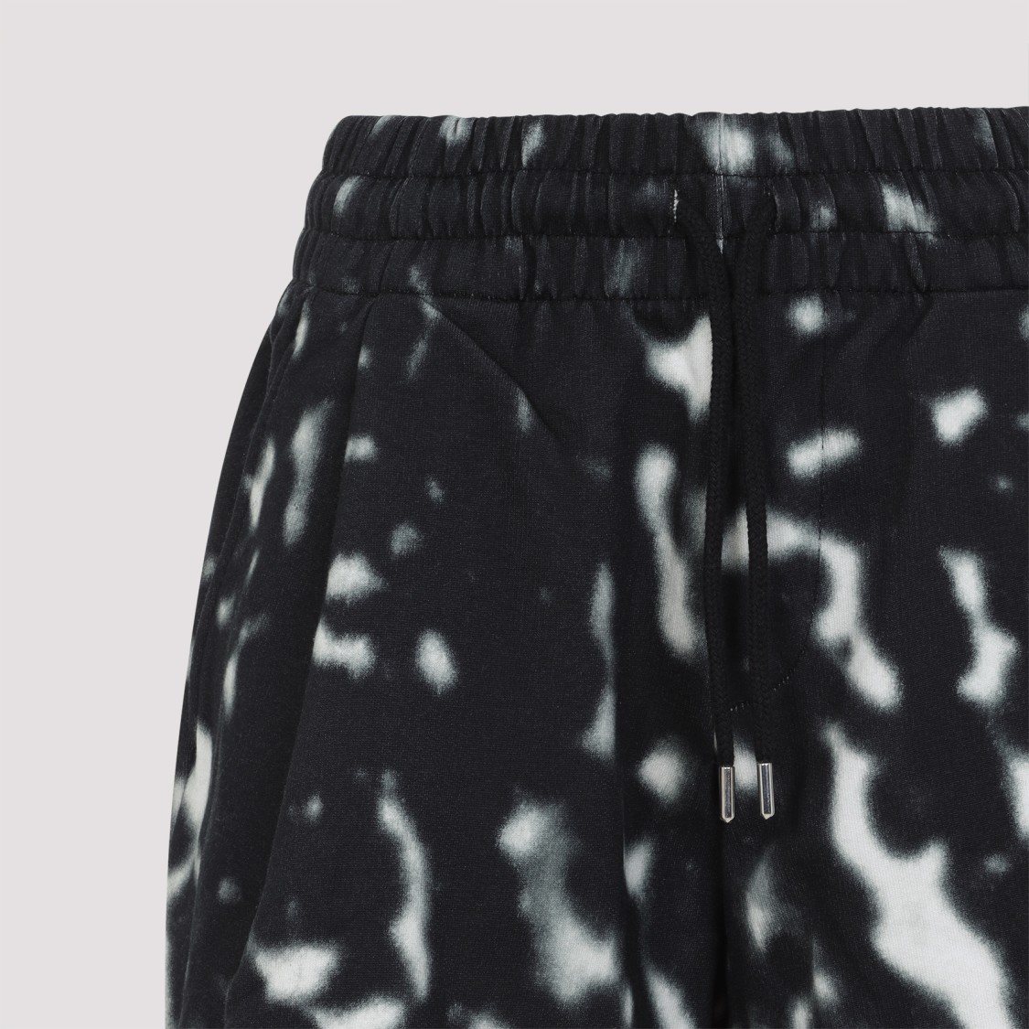 Shop Dries Van Noten Relaxed Fit Tie-dye Shorts With Elastic Waistband In Black