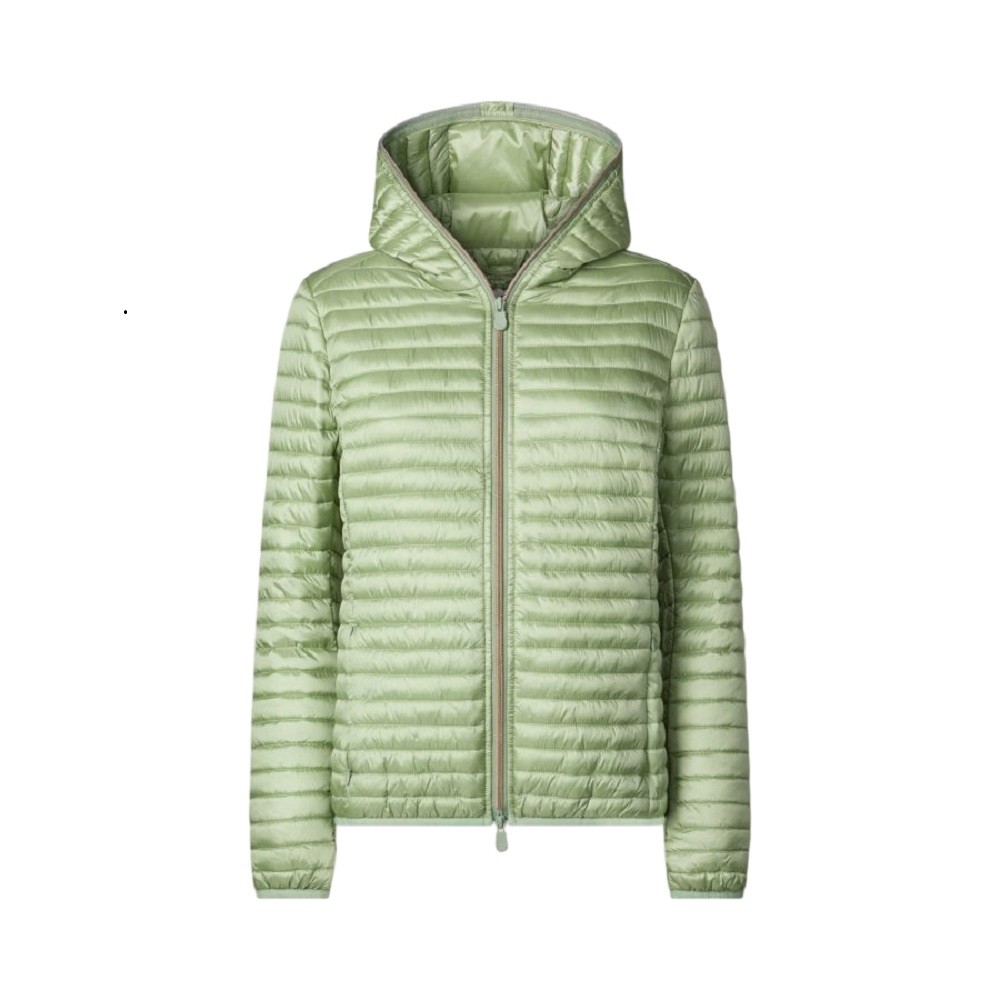 Save The Duck Quilted Jacket With Plumtech® Padding And Dual Zip Closure In Green