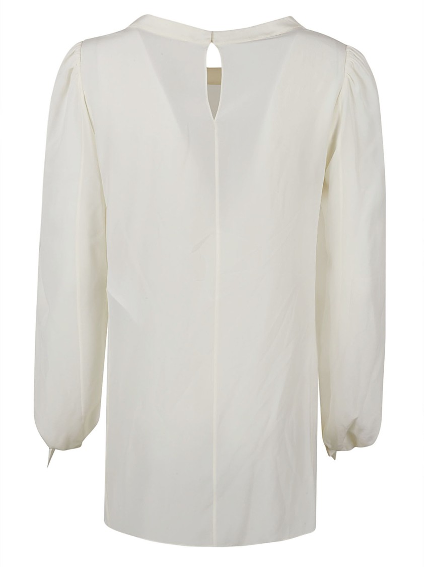Chloé Relaxed-fit Silk Shirt With Billowy Sleeves In White