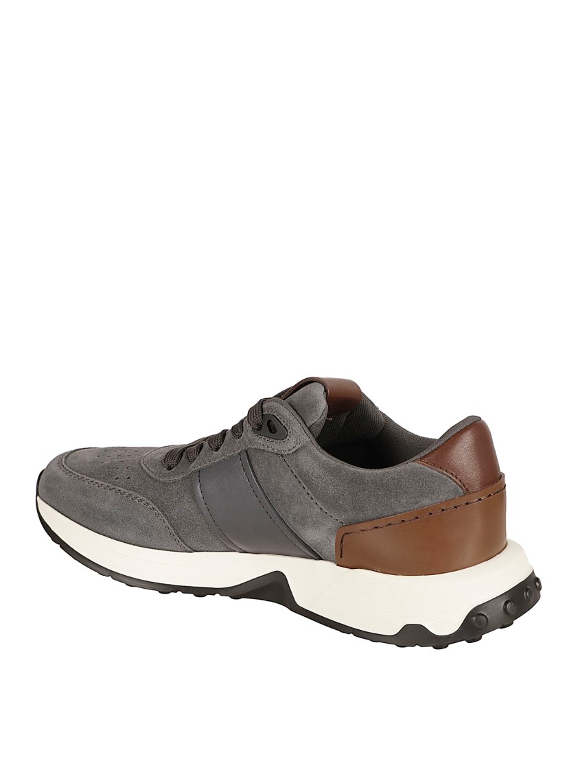 Tod's Ergonomic Grey Sneakers With Suede In Gray