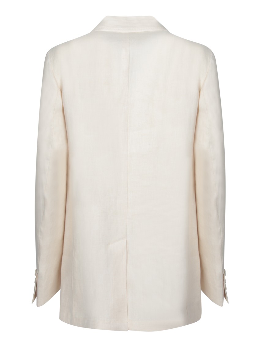 Shop Incotex Double-breasted Linen Jacket With Classic Lapels