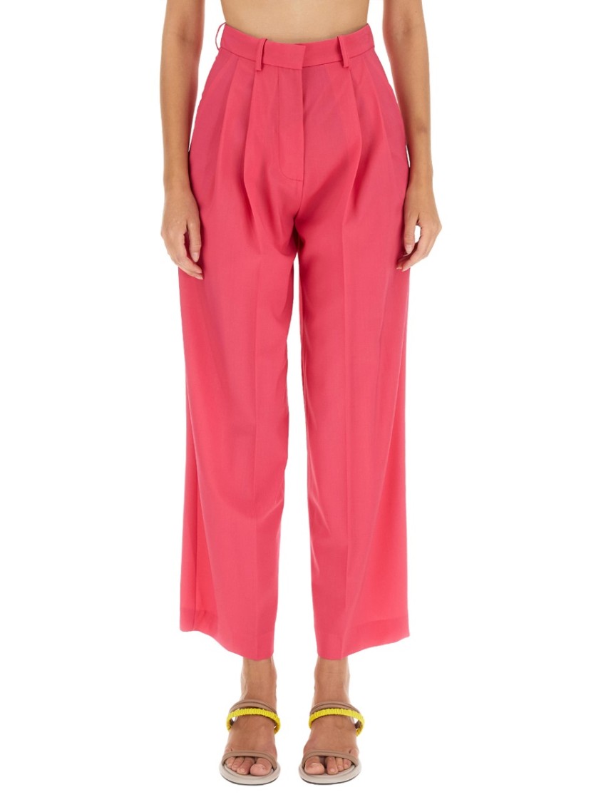 Alysi Pleat Detailed Straight-leg Trousers In Pink