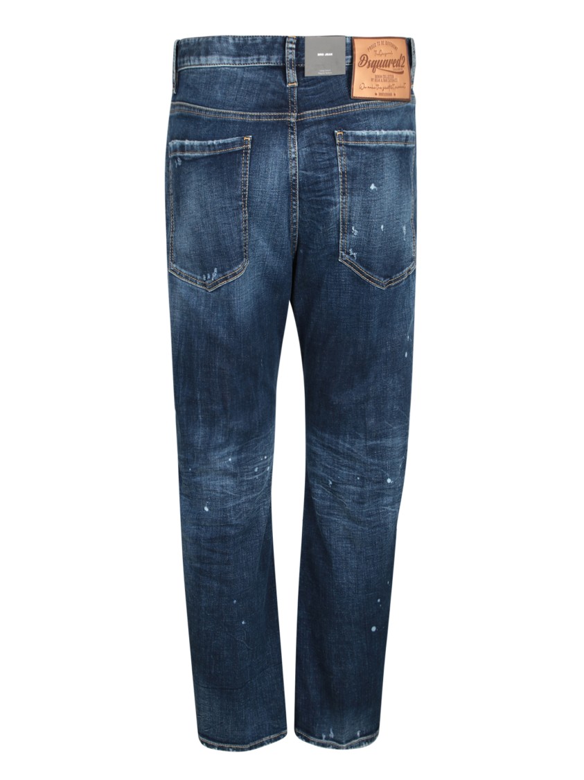 DSQUARED2 DSQUARED2 DISTRESSED BLUE DENIM JEANS WITH TAILORED FIT