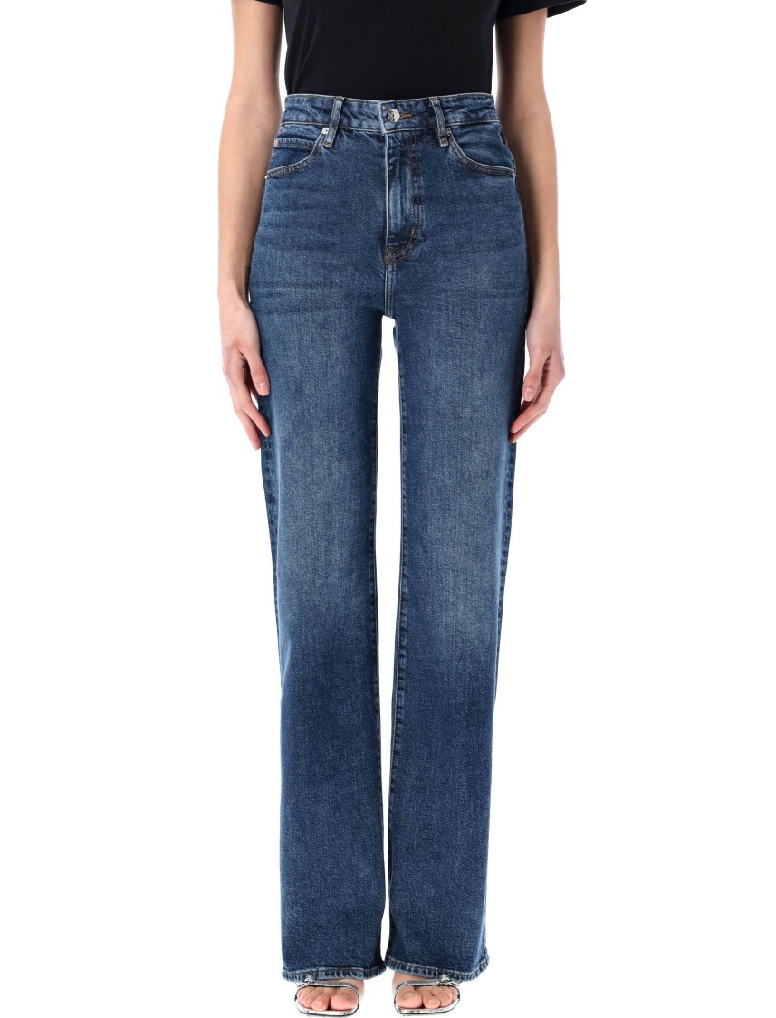 Frame The Arrow High-rise Flared Jeans In Blue