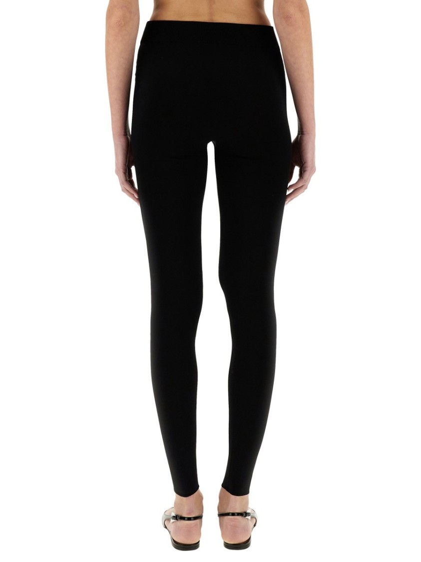 Shop Fabiana Filippi Form-fitting Viscose Leggings In Black