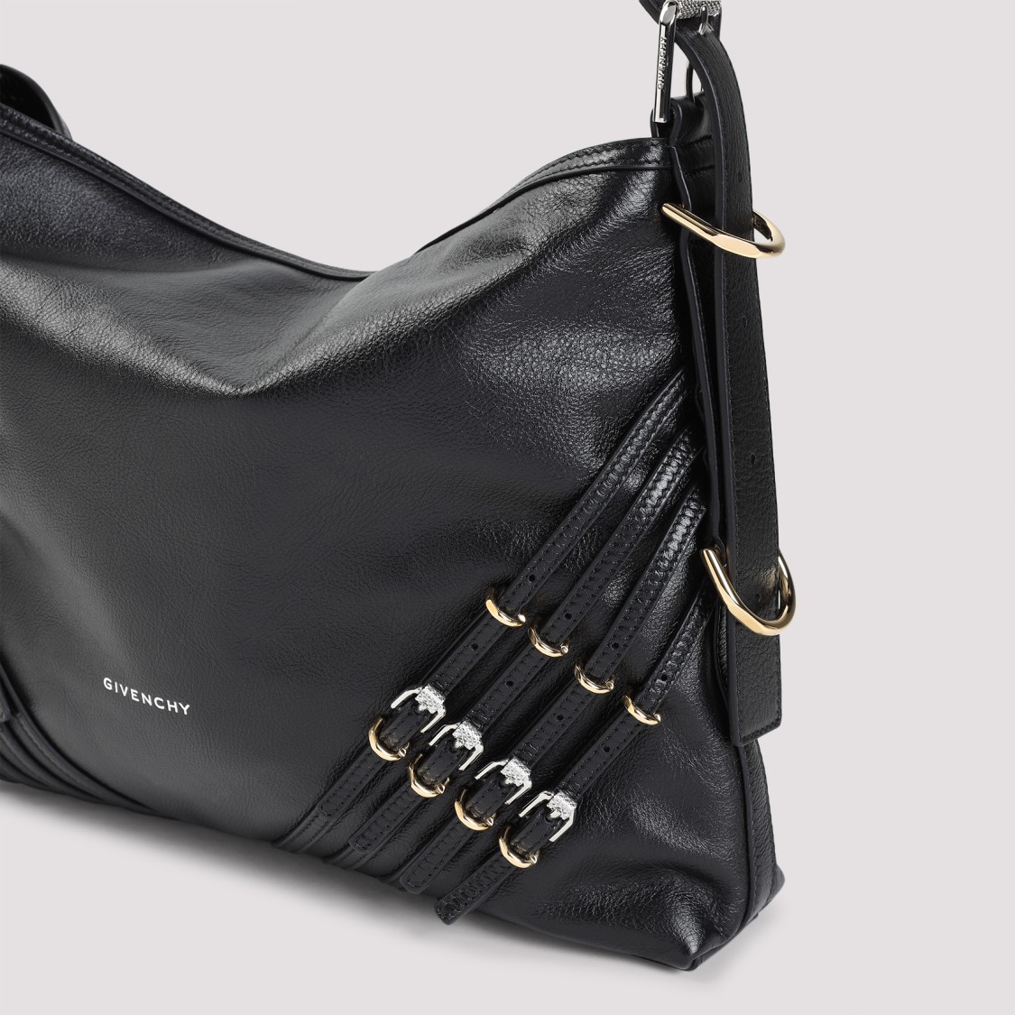 Givenchy Medium Voyou Leather Shoulder Bag In Black