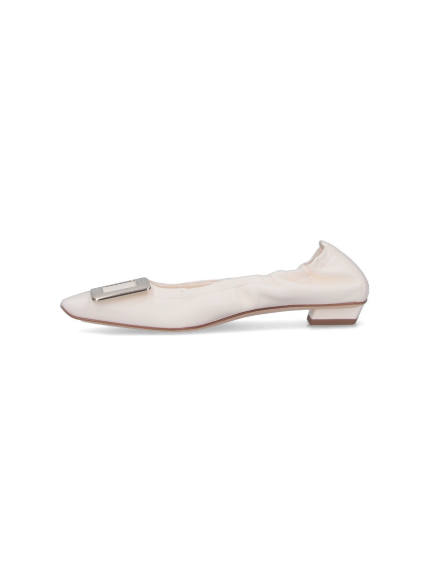 Roger Vivier Ballerine Flats With Draped Nappa Leather In White