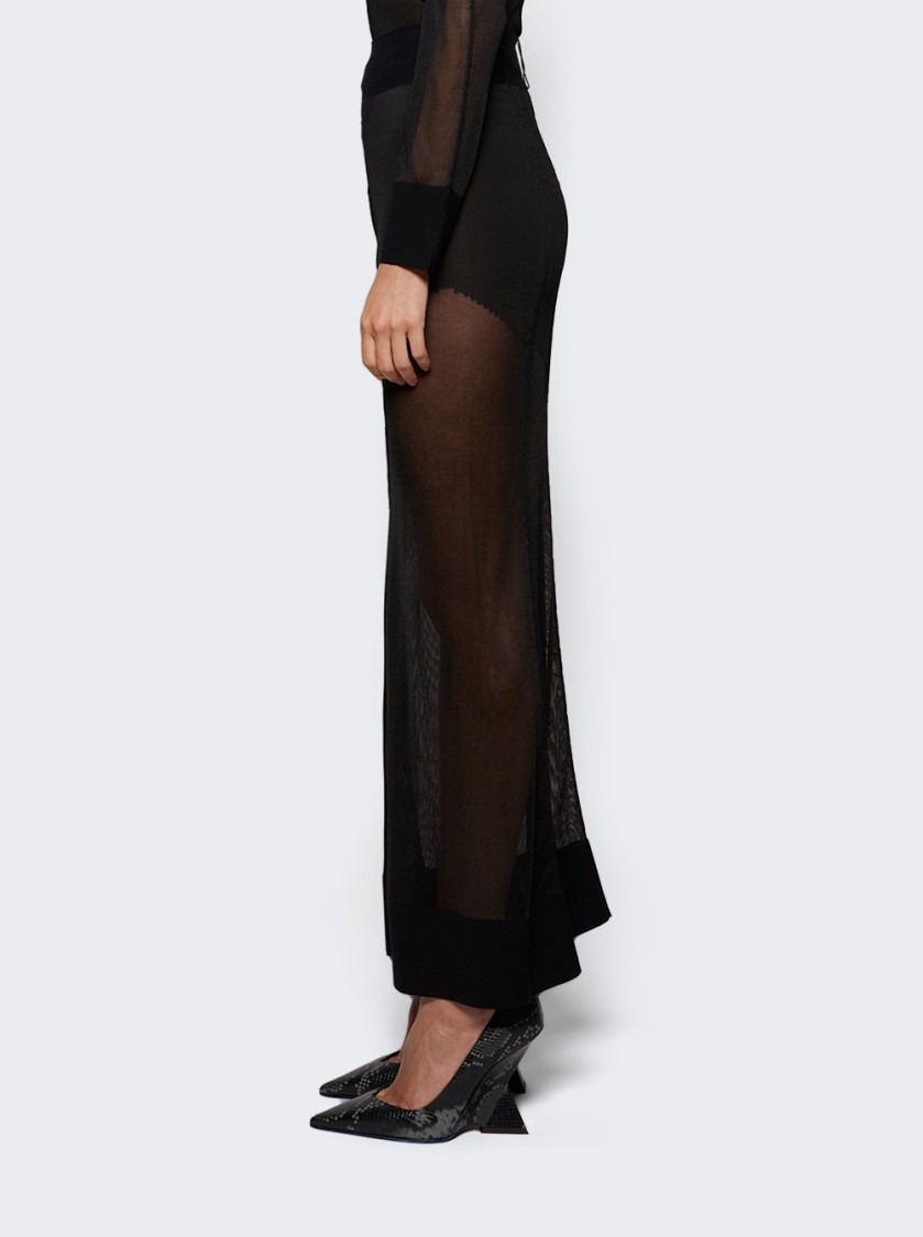 Jean Paul Gaultier Logo Knit Long Skirt Black In Black