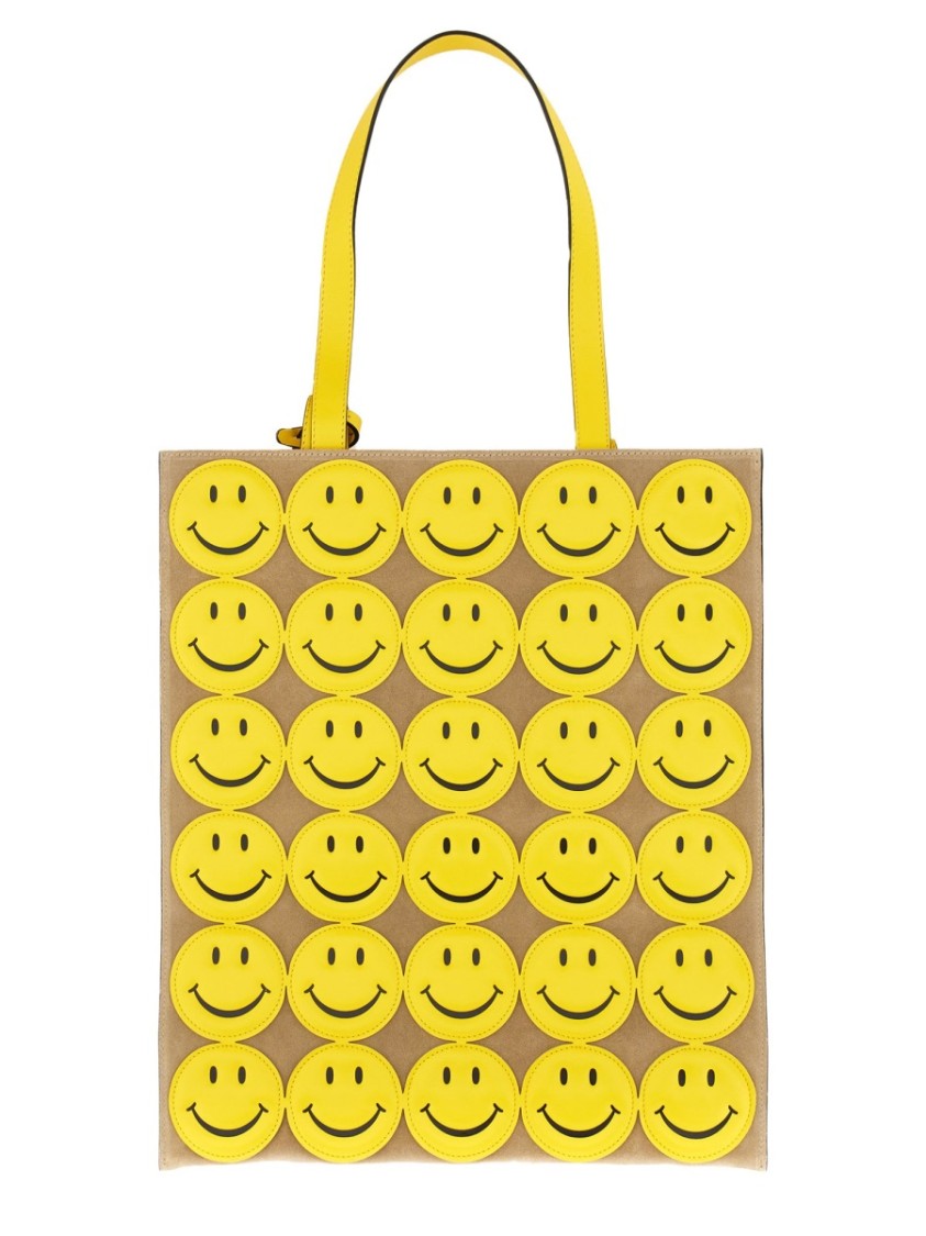Moschino "smiley" Shopper Bag In Gold
