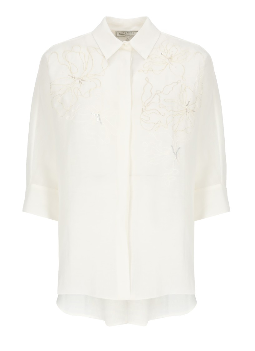 Antonelli White Linen And Silk Shirt
