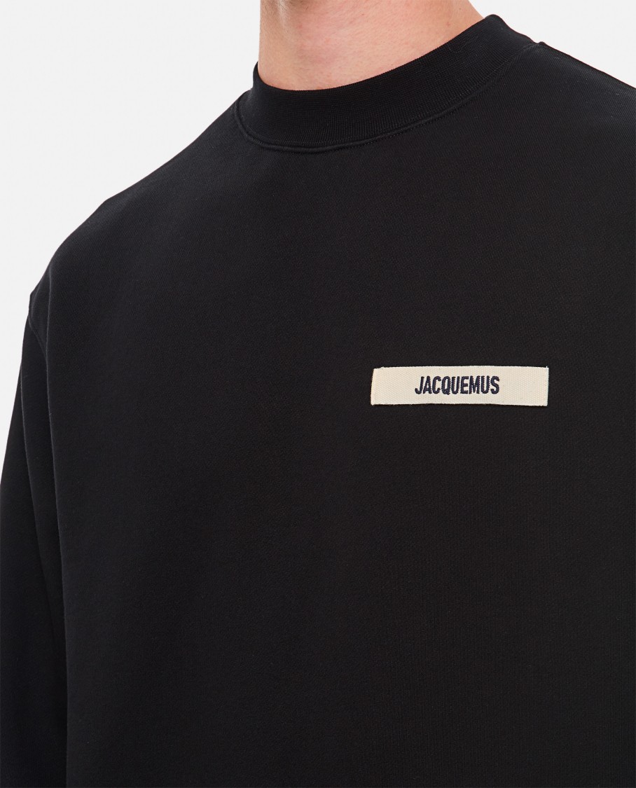 Jacquemus Crewneck Sweatshirt With Subtle Logo Detailing In Black